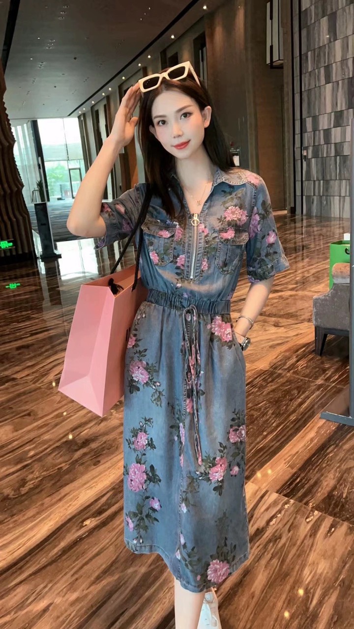 Đẩm jean hoa cổ sơ mi cao cấp quảng châu