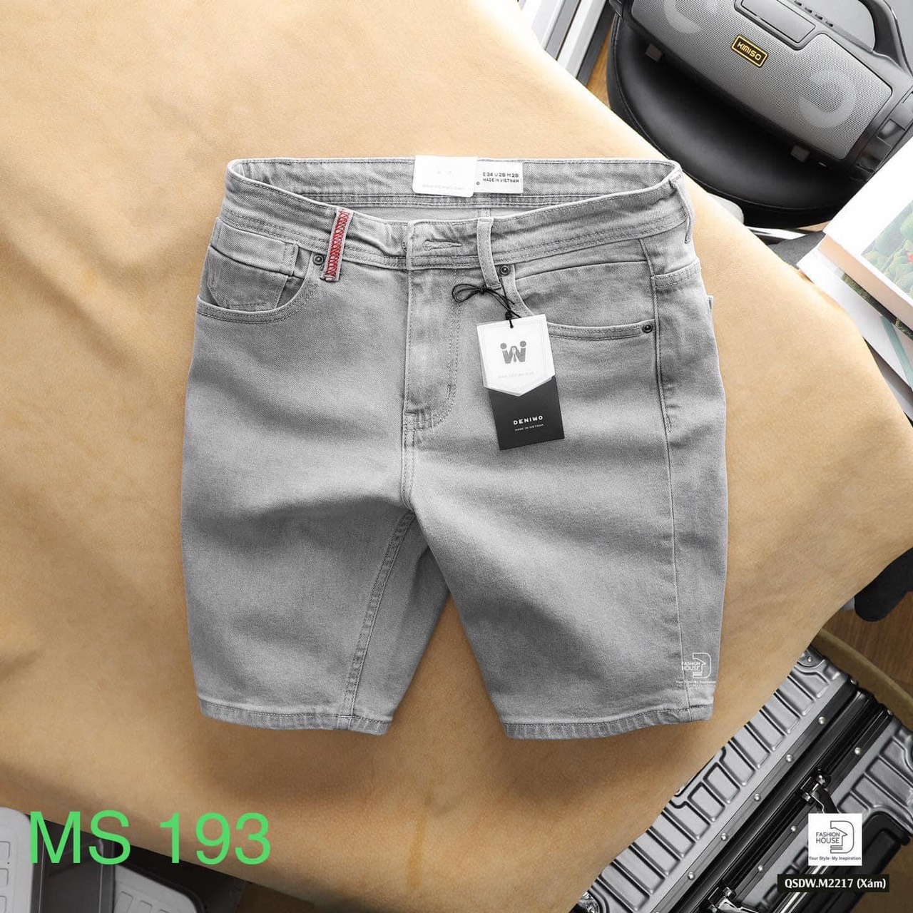 Quần short jeans Nam, quần short nam trơn cao cấp giá rẻ màu xám tiêu trơn.