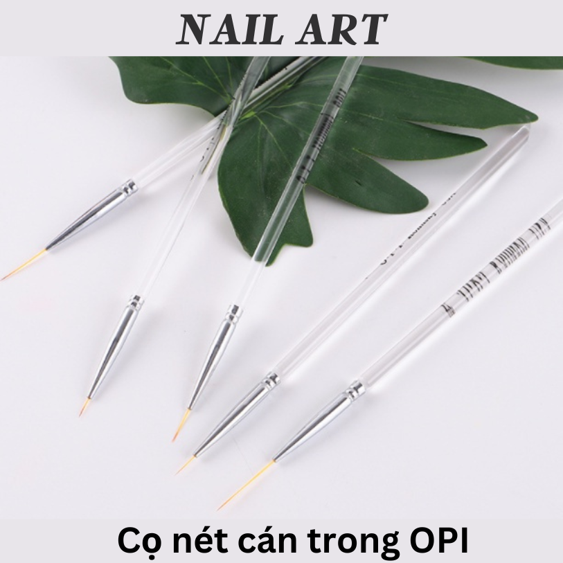 Cọ đắp hoa cán nhựa trong suốt Kolinsky 3D chính hãng - Cọ vẽ nét nail OPI cán nhựa trong siêu mảnh size 1, 2,3. Cọ nét Kolinsky cán trong OPI, Cọ nặn hoa bột chuyên dụng cho dân làm móng