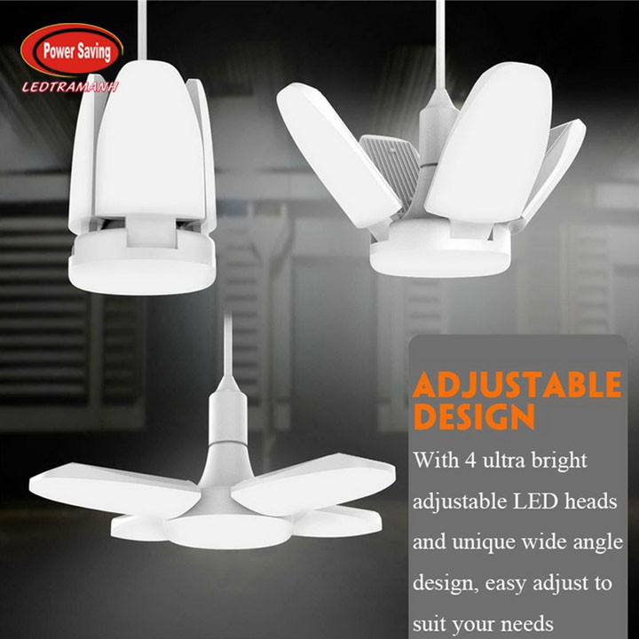 Bóng đèn led 60W hình quạt 4 cánh siêu sáng, có thể điều chỉnh góc độ ánh sáng