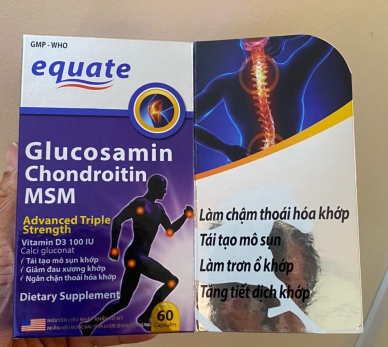 [HCM](CHÍNH HÃNG) Viên Uống Bổ Xương Khớp Equate Glucosamin giảm đau nhức mỏi xương khớp tái tạo mô sụn tăng tiết dịch khớp - Hộp 60 viên