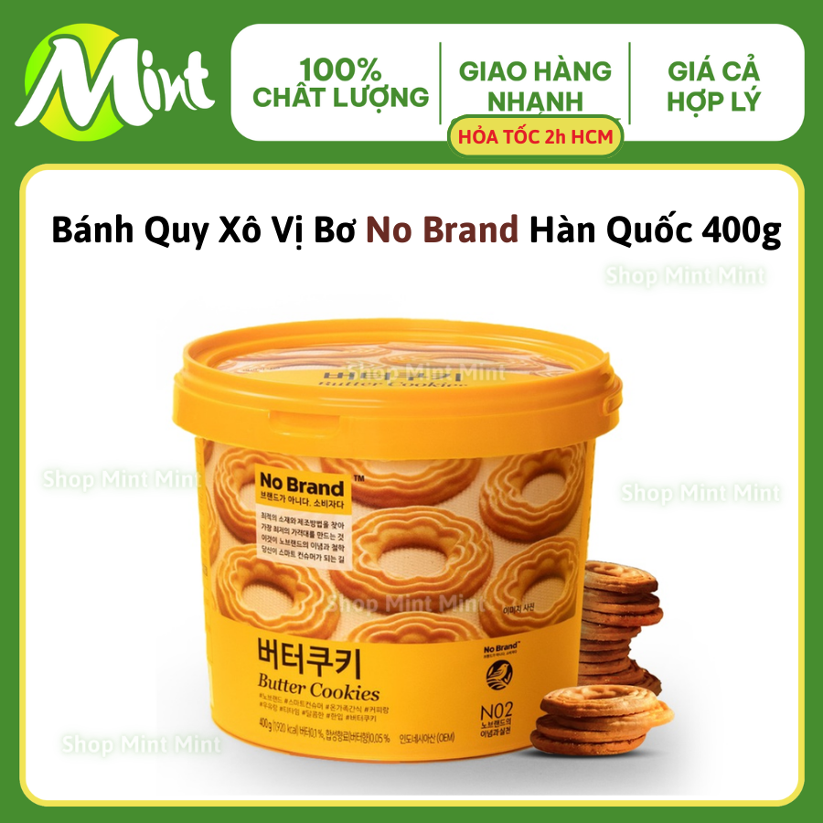 Bánh Quy Bơ No Brand Hàn Quốc Hộp 400G  [HSD 12/2025]  Ăn Vặt. Shop Mint Mint.