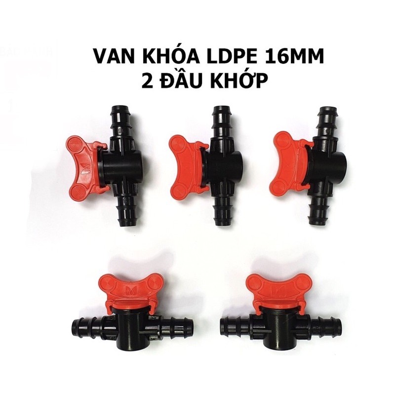 Van khóa ldpe 16 phụ kiện ldpe lắp đặt thiết bị tưới