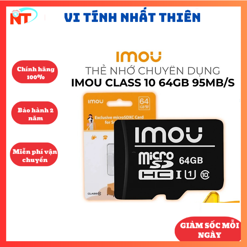 Thẻ nhớ camera imou 64gb/32gb micro sd class 10, thẻ nhớ camera, thẻ nhớ điện thoại - hàng chính hãng