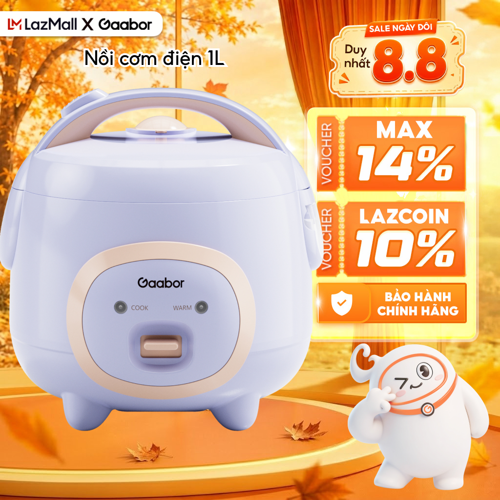 Nồi cơm điện mini 1L Gaabor RC-25M01A đa năng kèm xửng hấp - Bảo hành 12 tháng 1 đổi 1