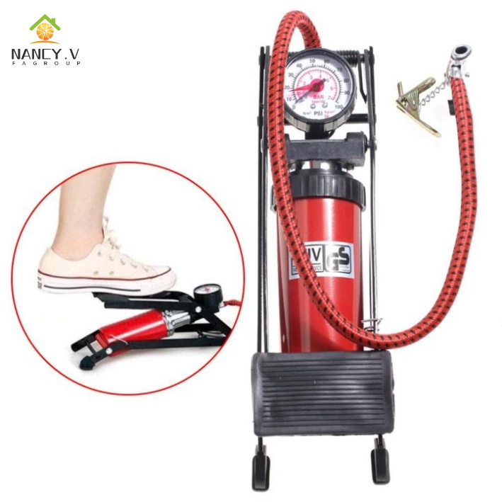 Bơm hơi đạp chân mini cho ÔTÔ , xe máy, bơm bóng đa năng và tiện dụng / bơm xe đạp