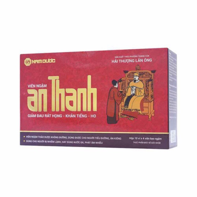 [HCM]Viên ngậm An Thanh - 40 viên - Giảm đau rát họng - khản tiếng - ho