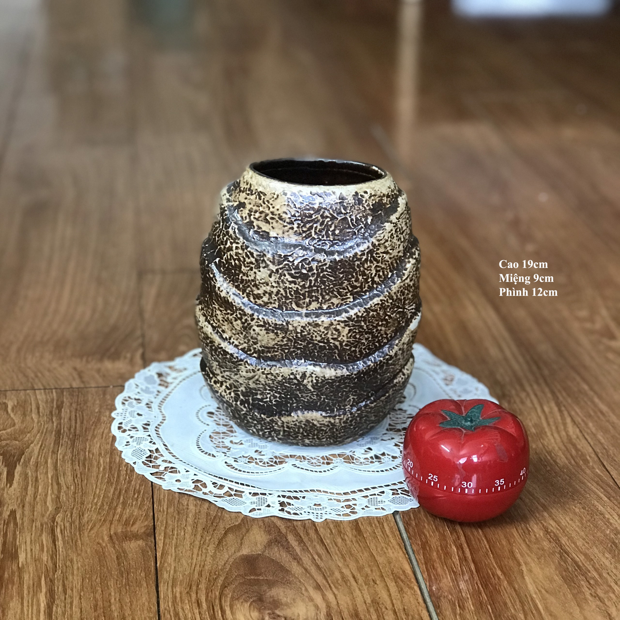 Bình hoa lọ hoa gốm bát tràng size nhỏ gqa141, bình gốm lọ gốm tcbd01