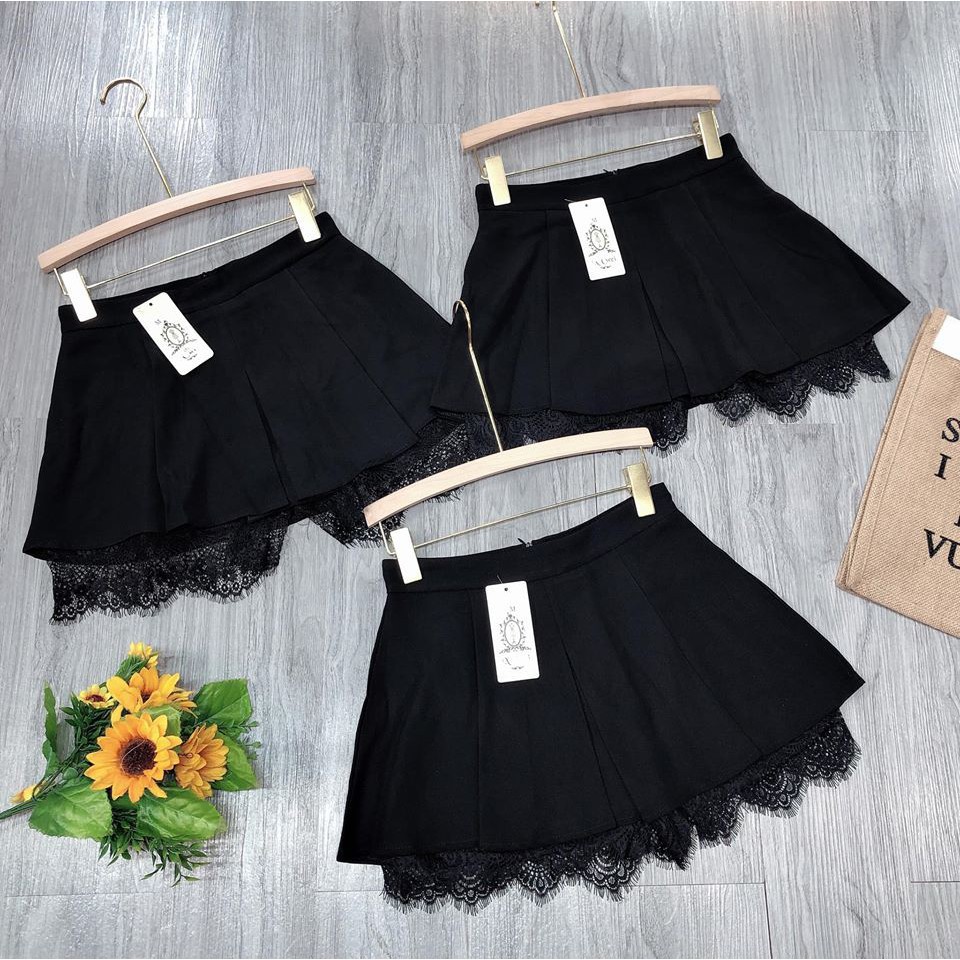 Quần short giả váy pha ren mẫu mới tôn dáng dễ kết hợp