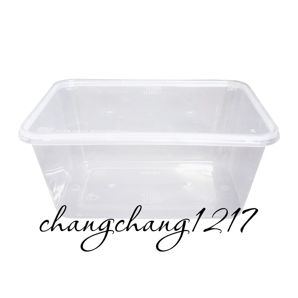 Hộp Nhựa Vuông Microwave 1000ml Lốc 10 Cái Cả Nắp