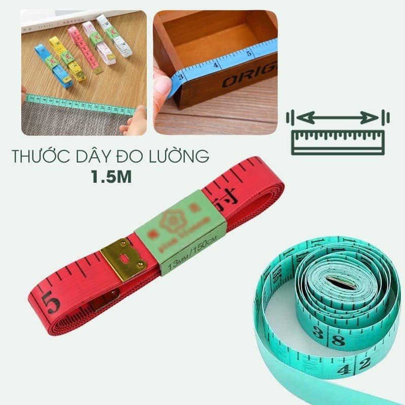 Thước Dây mềm 1.5M đo quần áo - Đo Eo 3 Vòng Kiểm Tra Sức Khỏe hiệu quả