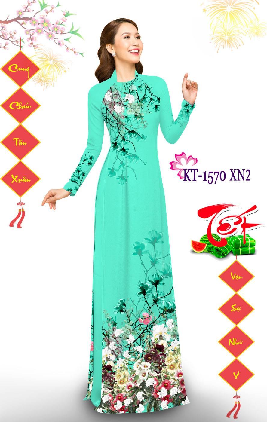 Vải bộ / áo dài in 3d - kt 1570 - shop ngọc tâm