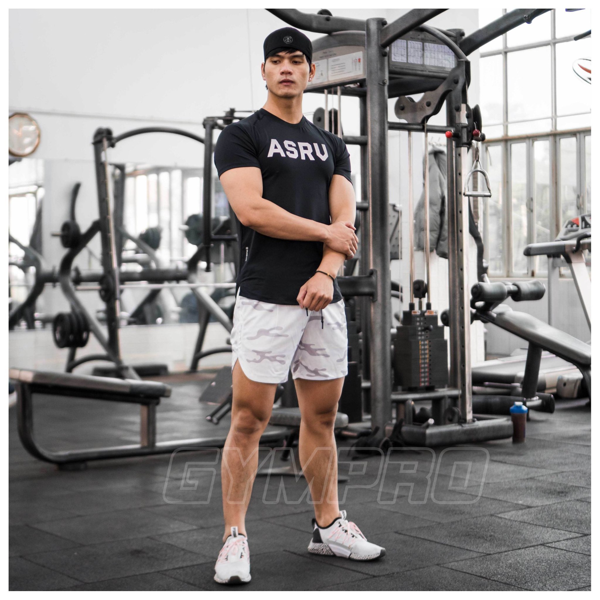 [Hoàn tiền 20%] Áo tập gym nam ASRV cộc tay thun lạnh co giãn 4 chiều,áo gym nam siêu mát