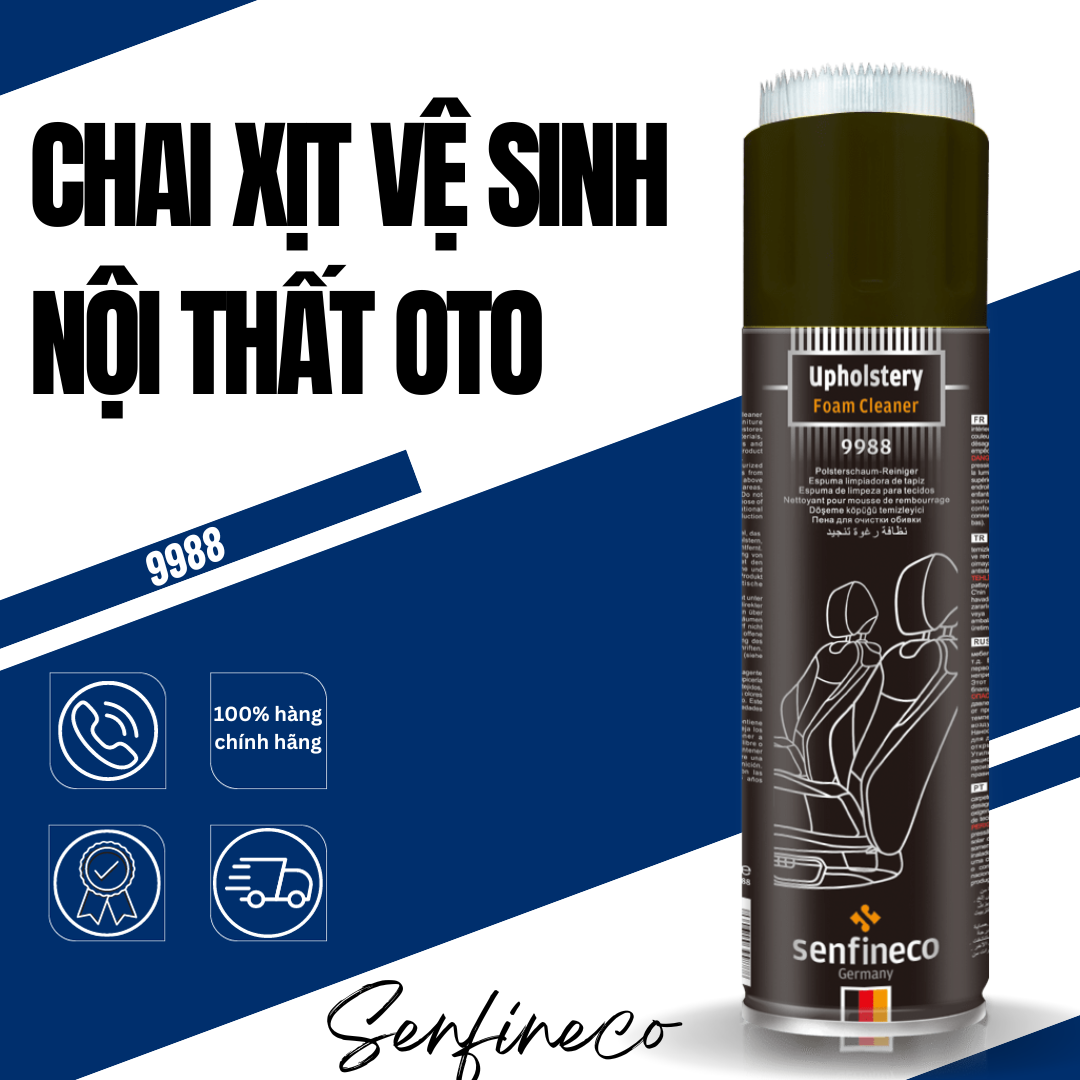 Chai xịt vệ sinh nội thất ô tô Upholstery Foam Cleaner Senfineco 9988 650ml