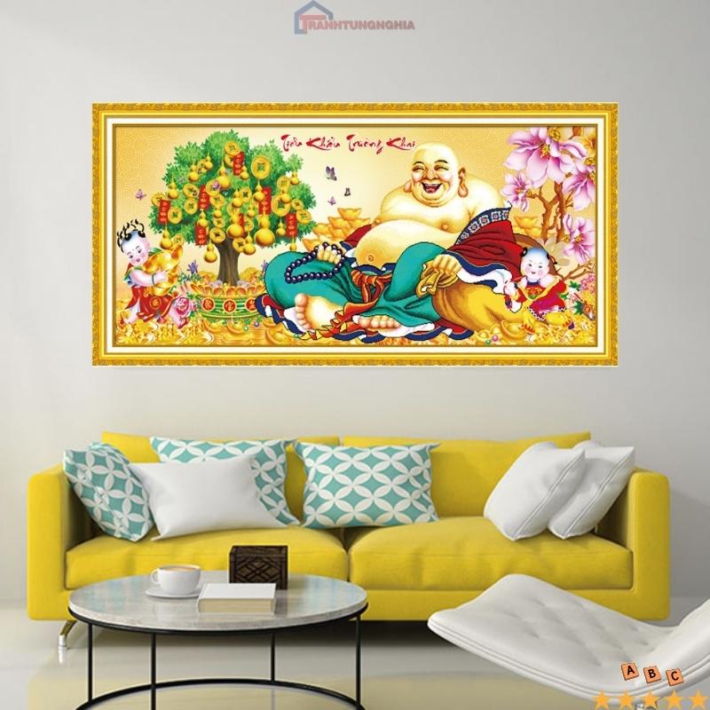 Tranh đính đá phật di lạc 1m x 50cm