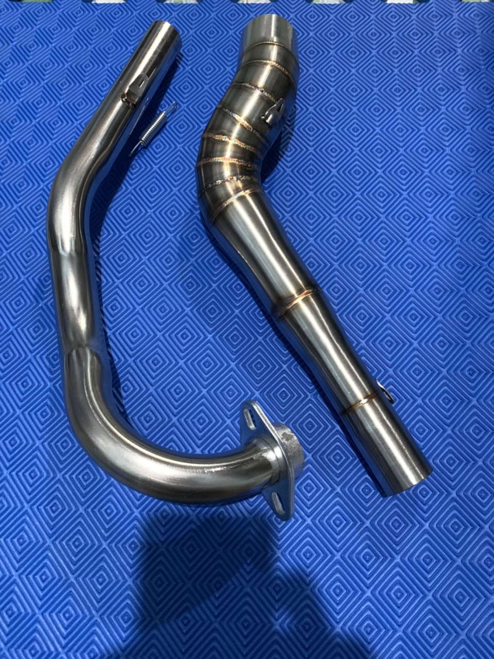 Cổ pô 2 khúc xe exciter 150 kiểu k1 inox 201