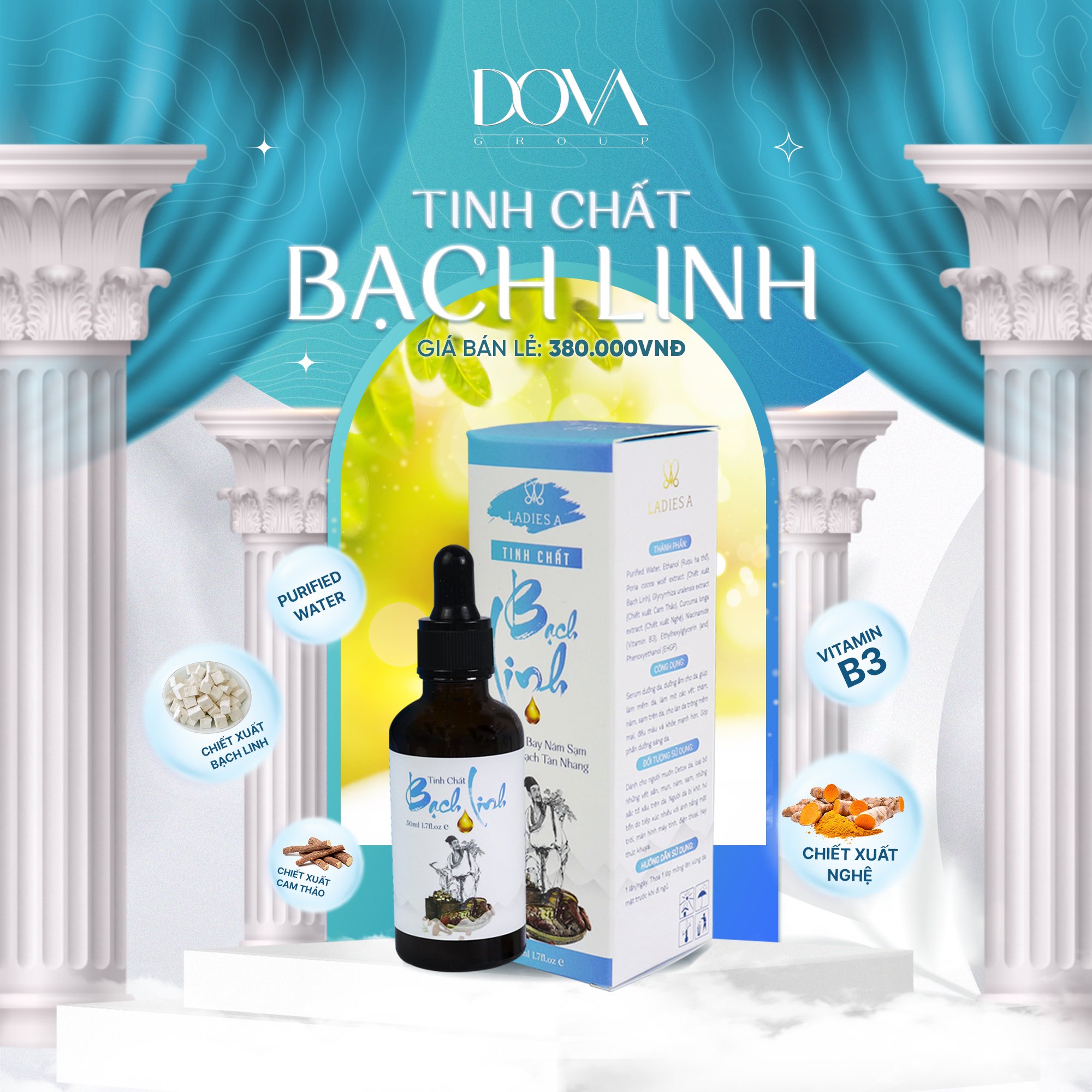 Tinh chất Sâm Bạch Linh hàng chuẩn Dova