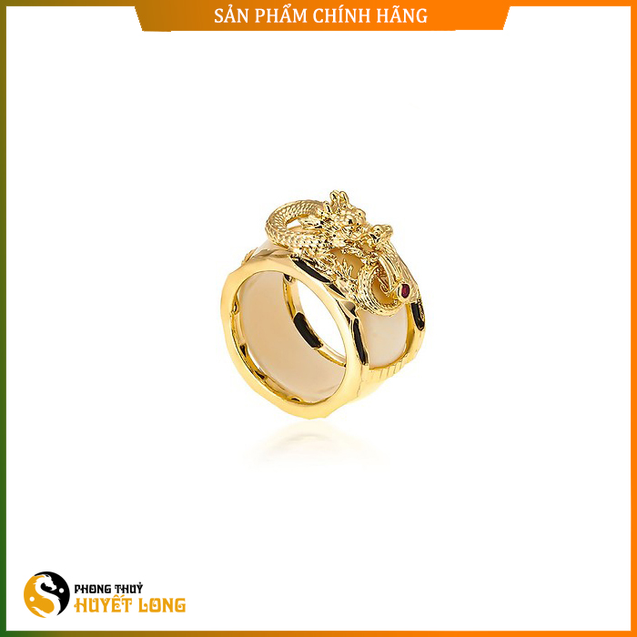 [Tặng Vòng Đá] Nhẫn Chạm Khắc Rồng - Nhẫn Phong Thủy May Mắn