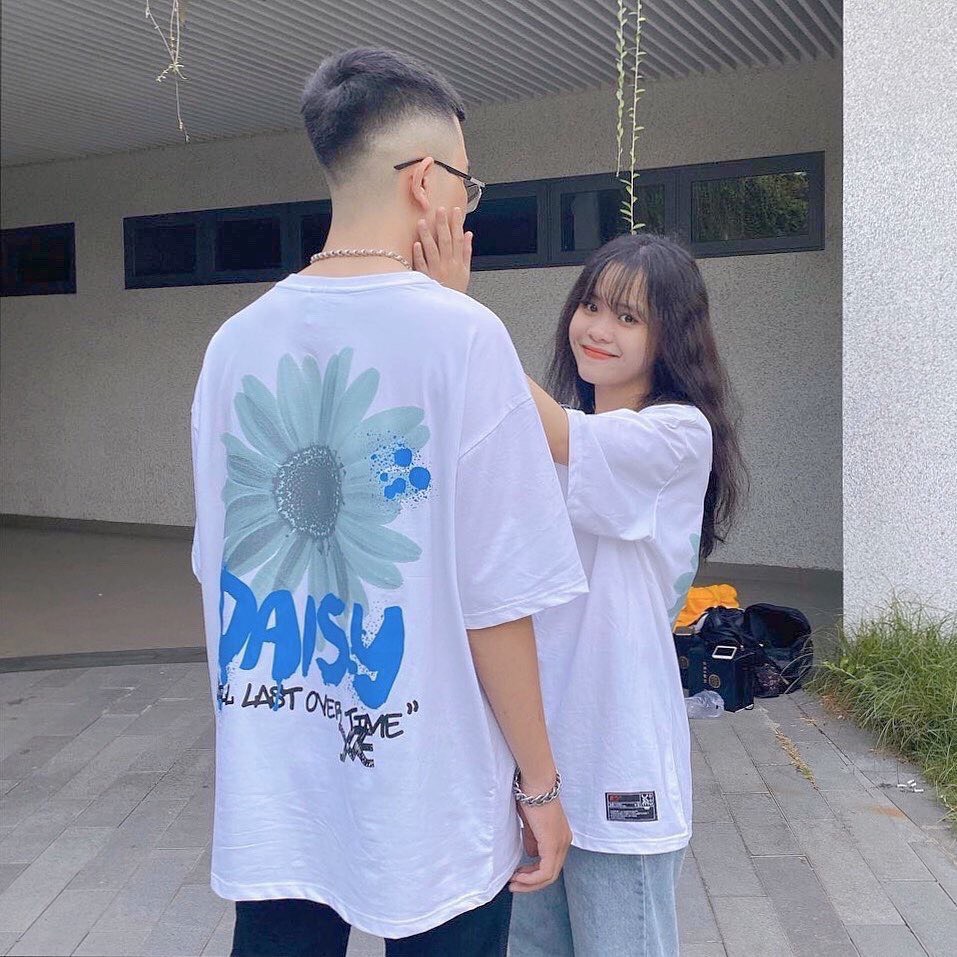 [HCM]Áo Thun Tay Lỡ Nam Nữ Unisex BÔNG CÚC DAISY  -  Áo Thun Phông Rộng Thời Trang Nam Nữ Bắt Trent