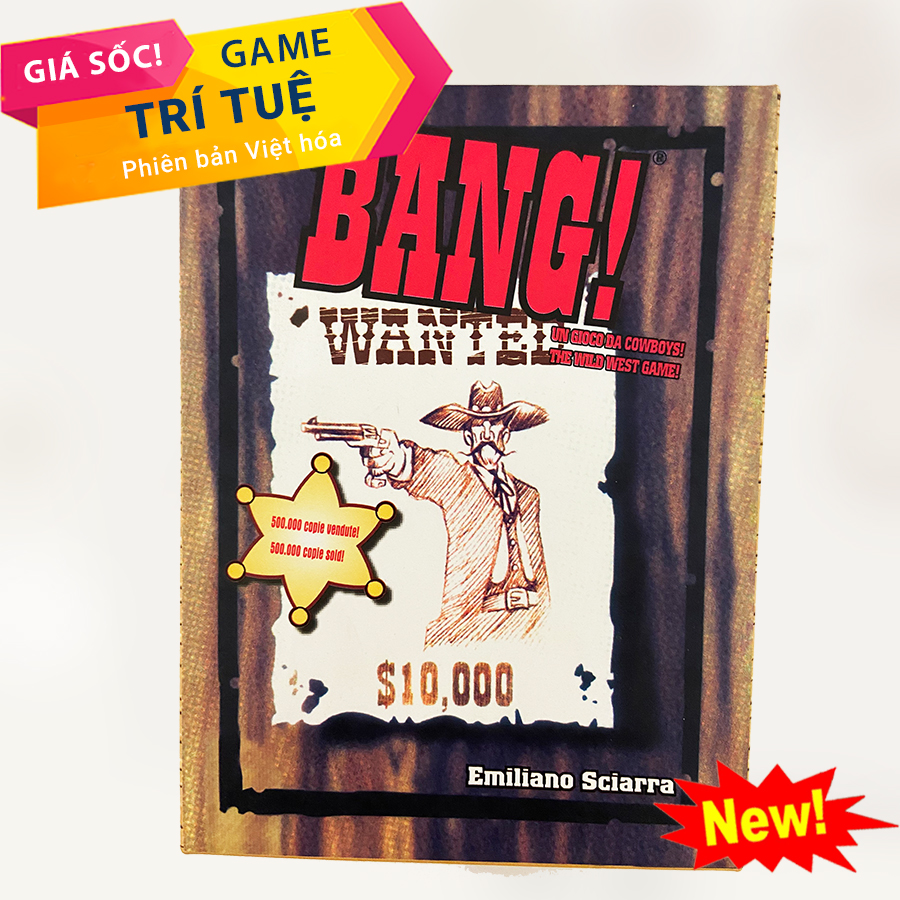 Đồ chơi Bang, Board game nhập vai hóa thân cao bồi viễn Tây phiên bản Việt hóa, bản đầy đủ 103 lá bài, dành cho 3 - 5 người chơi