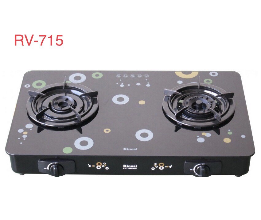 BẾP GA ĐÔI RINNAI RV-715Slim(GL) - MẶT KÍNH CƯỜNG LỰC