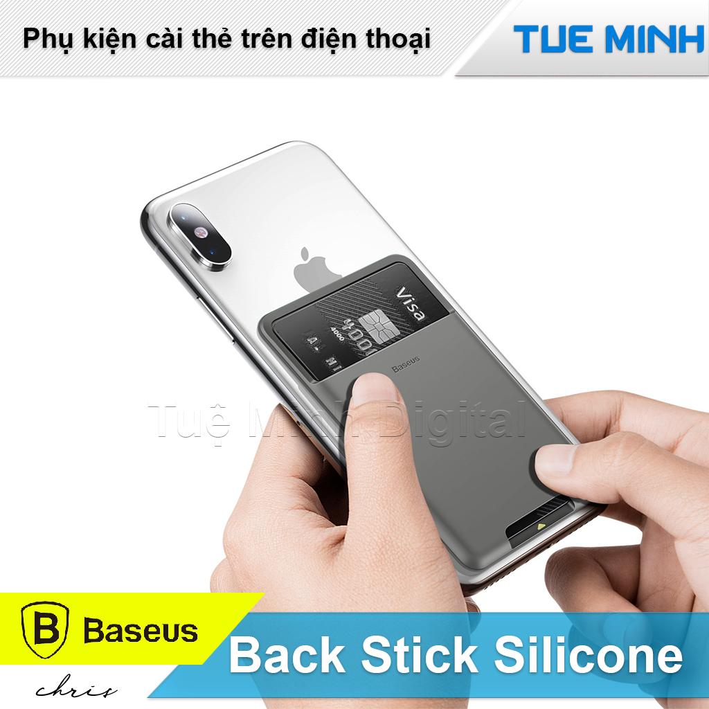 Case đựng thẻ siêu mỏng dùng gắn lưng điện thoại Baseus Back Stick Silicone Card Bag