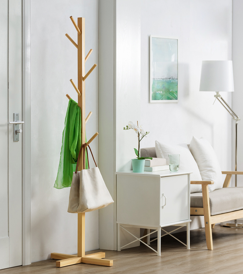 Mắc treo quần áo bằng gỗ hình cây 1m65, Cây Treo Quần Áo