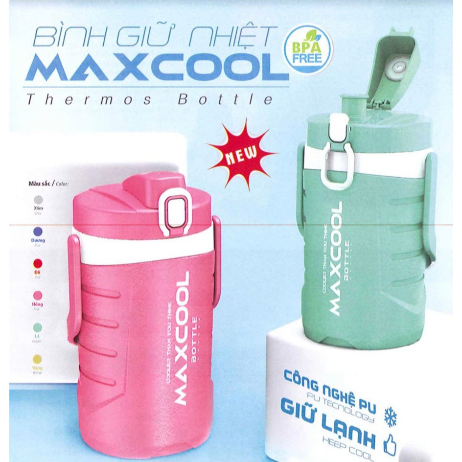 Bình giữ nhiệt maxcool nhựa duy tân, bình đựng nước đá duy tân 1 lít bền màu sắc đẹp - bình giữ nhiệt maxcool nhựa duy tân shop giao màu ngẫu nhiên