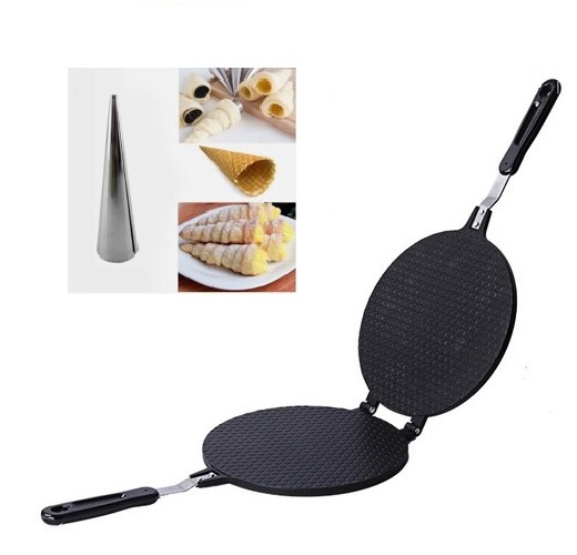 Khuôn Bánh Kẹp Cuốn Bánh Ốc Quế Chống Dính Lớn Dragon , Tặng Kèm Dụng Cụ Cuốn Bánh Ốc Quế