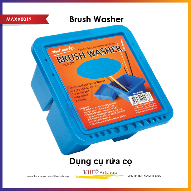 Dụng cụ, xô rửa cọ chuyên dụng Mont Marte / brush washer Mont Marte