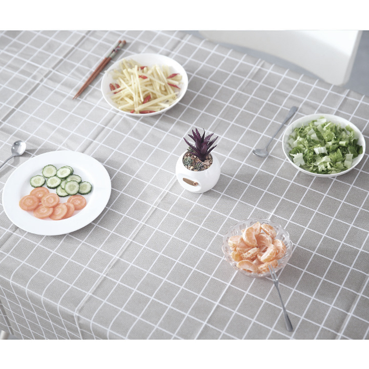 Khăn trải bàn decor PVC không thấm kẻ caro nước lót bàn ăn bàn học cute trang trí chống thấm