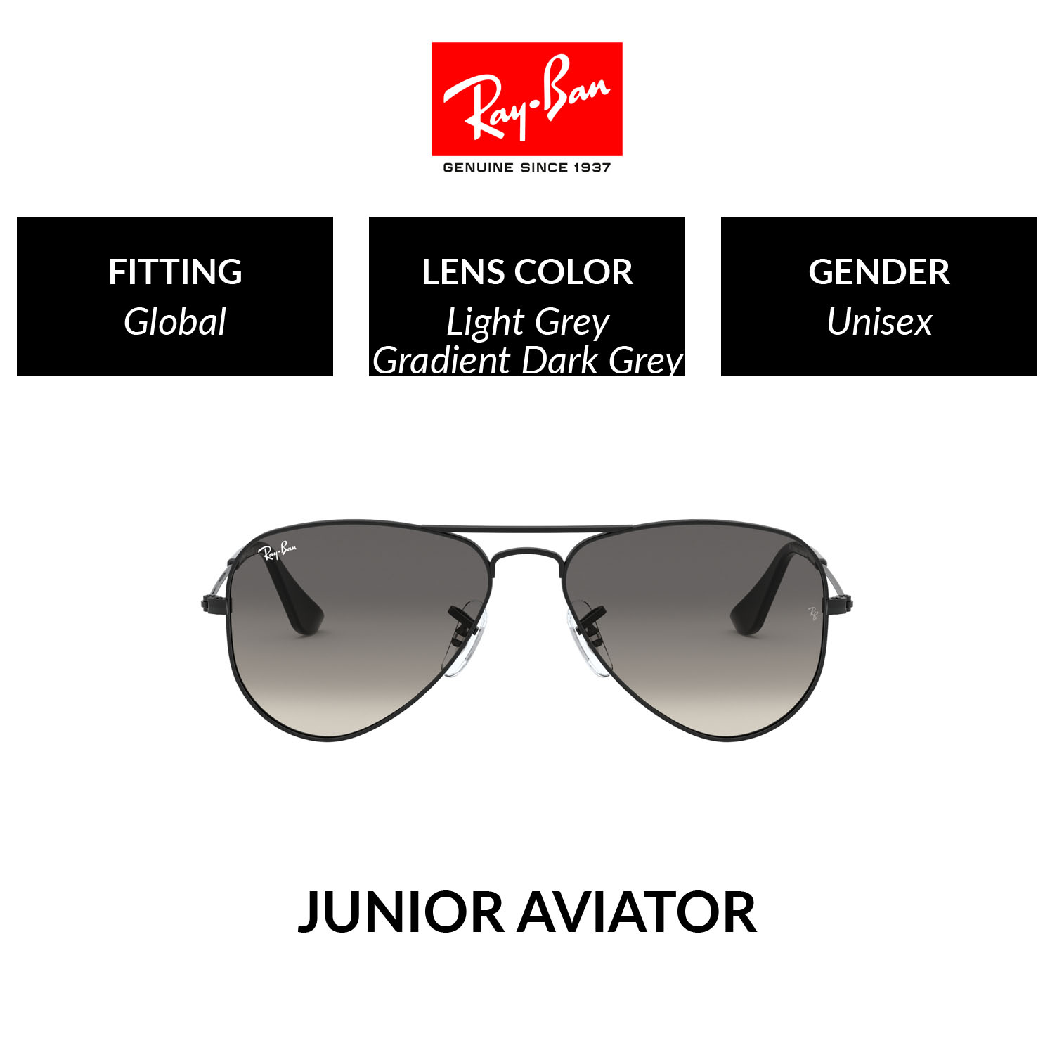 Mắt kính ray-ban cho trẻ em aviator - rj9506s 220/11 size 50