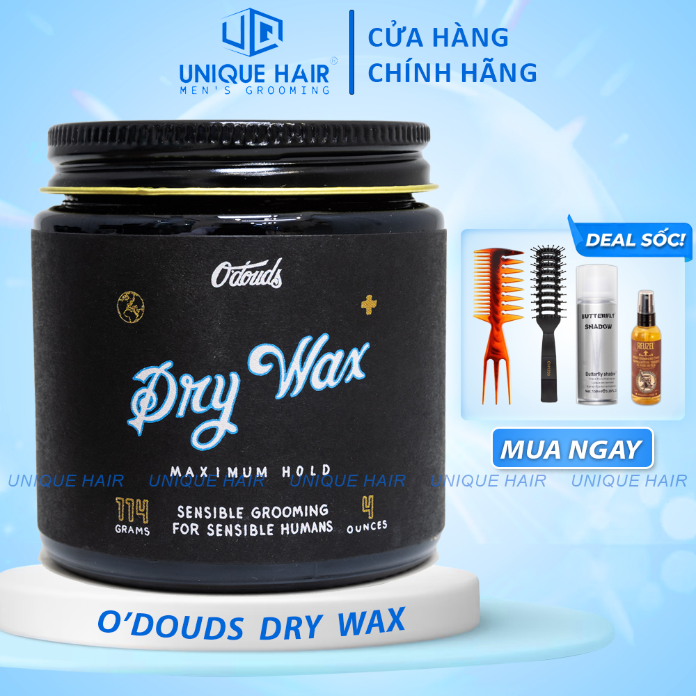 Sáp vuốt tóc o’douds dry wax 114gr - new 2024 + quà tặng