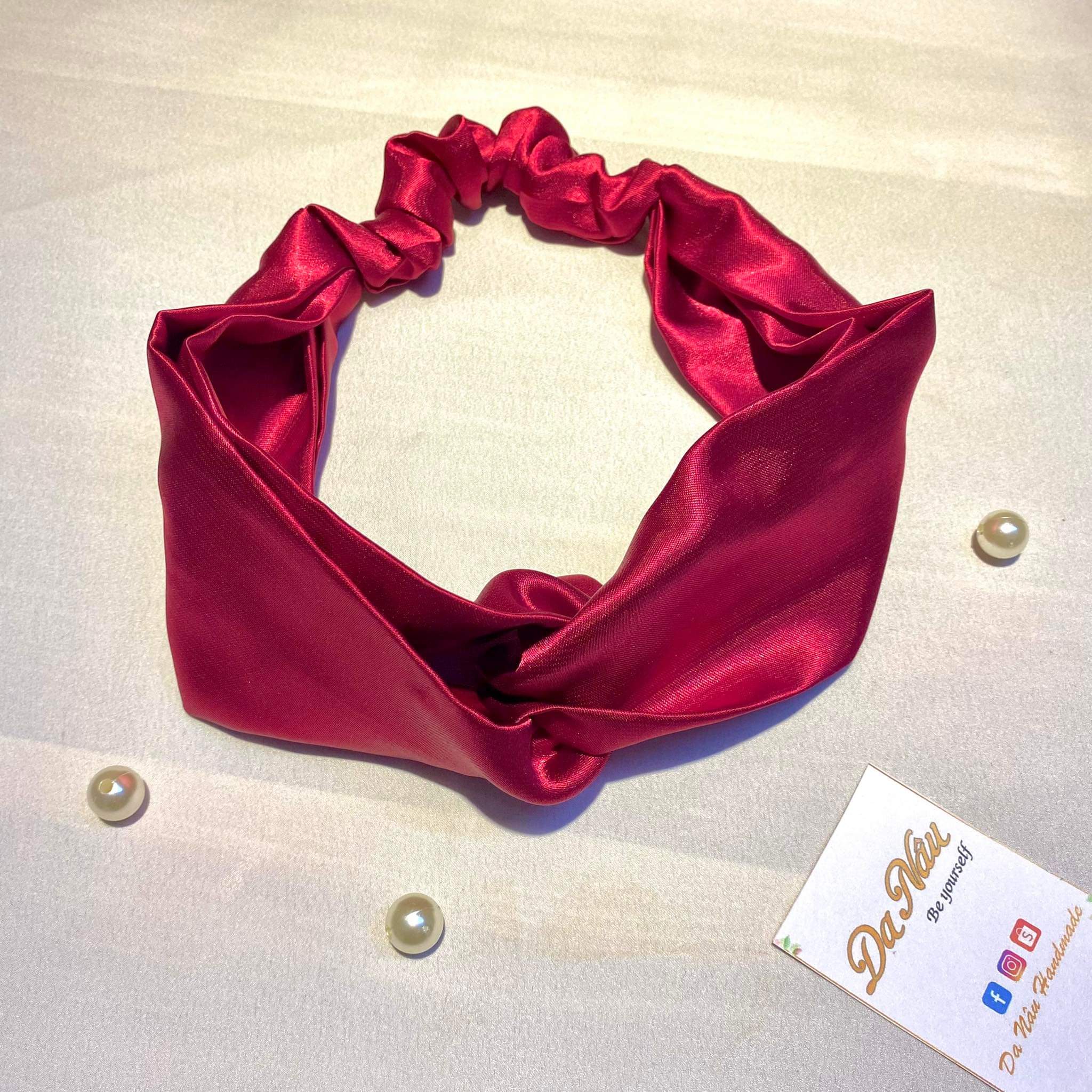 Băng đô cài tóc handmade bằng vải lụa cao cấp nhiều màu sắc giá tôt