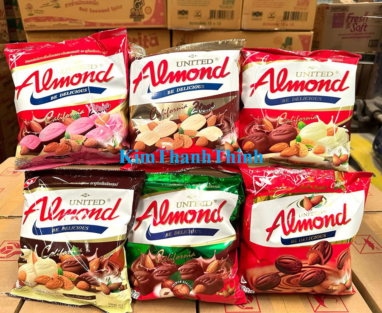 KTT Kẹo Socola ALMOND nhân hạnh nhân gói 247.5 gr - Sản xuất Thái Lan