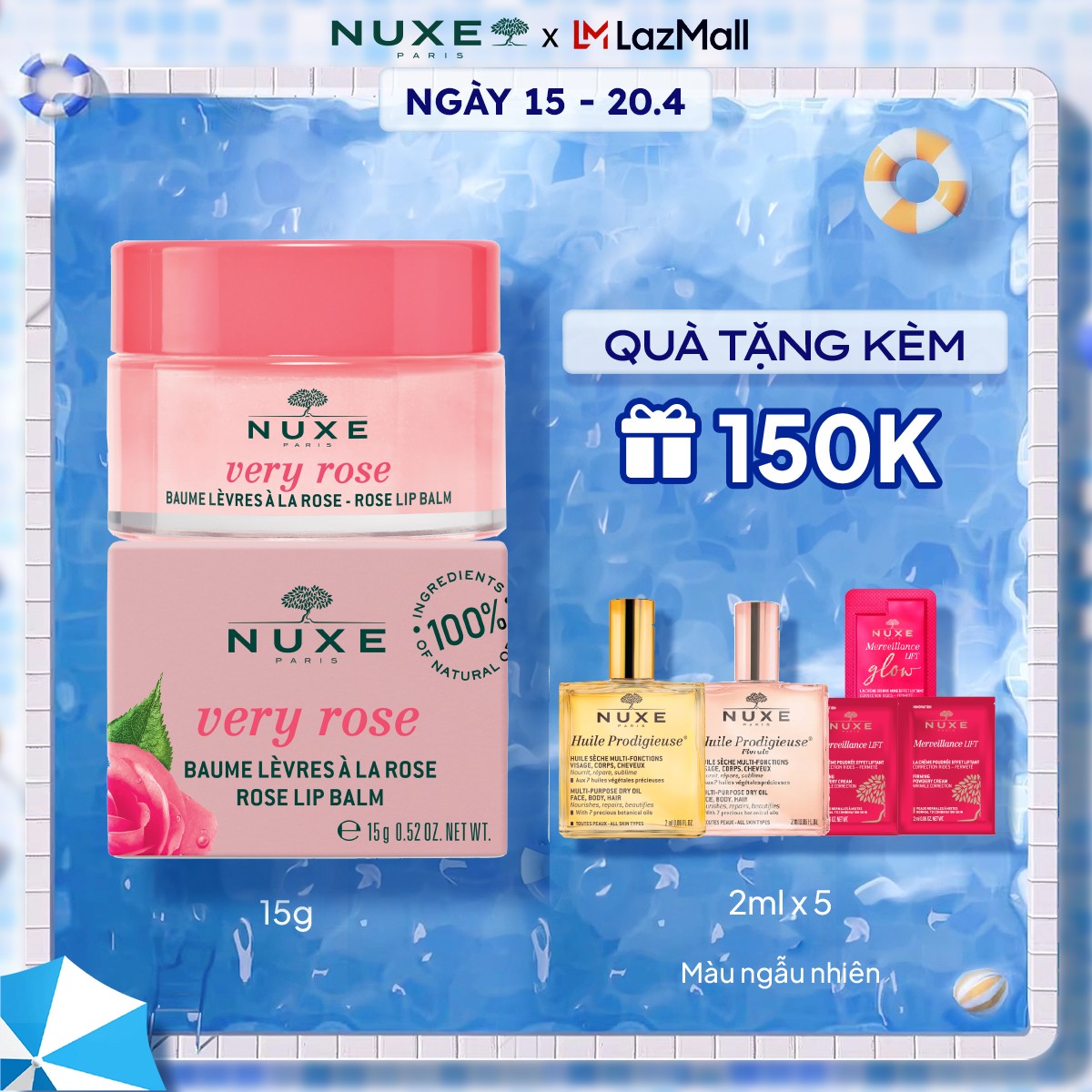 Son dưỡng môi dạng hũ Nuxe Very Rose 15g