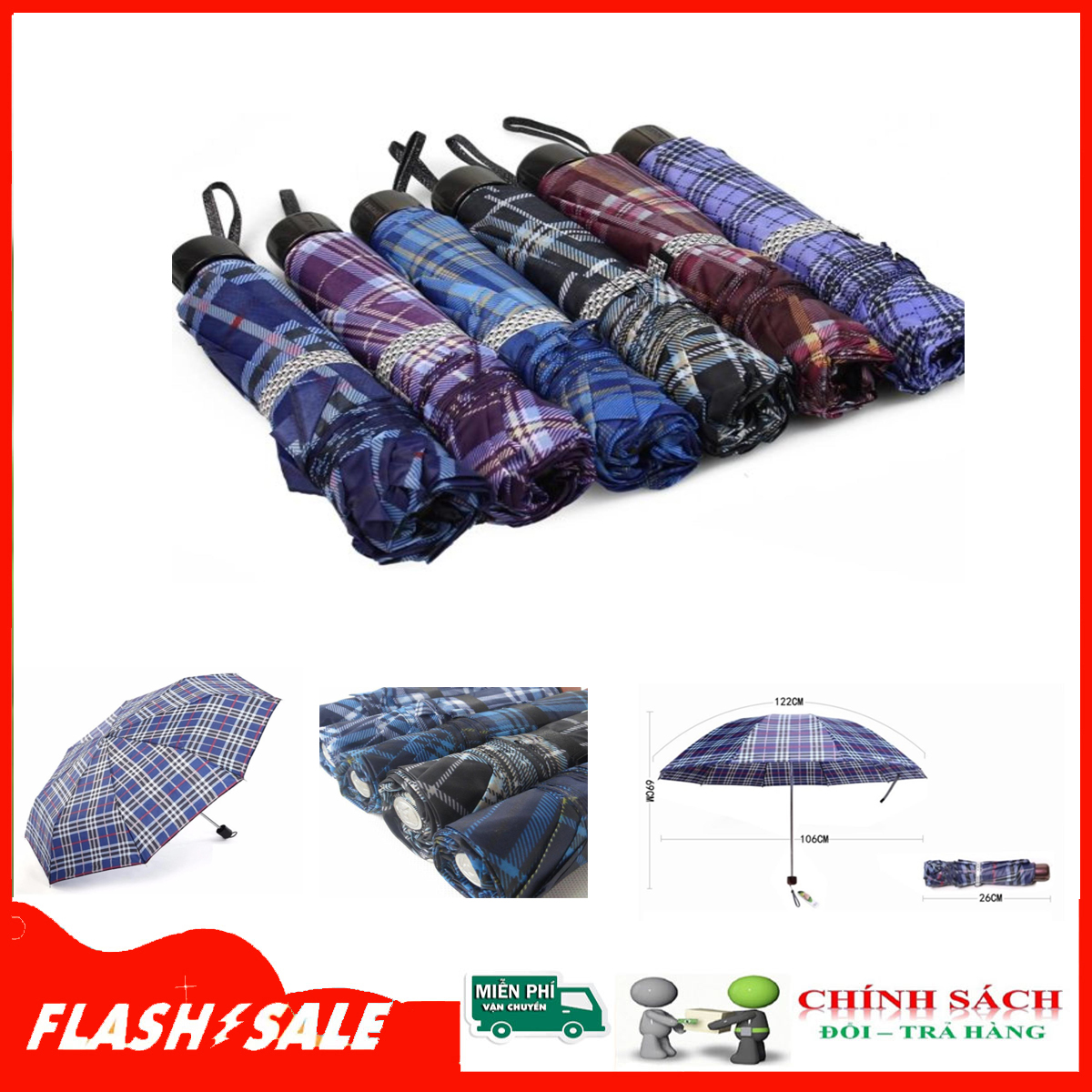 [ Loại dày ] Ô Dù Che Nắng Đi Mưa Chống Tia Bảo Vệ Da, Nan Cứng Cáp ,Gọn Nhẹ Hàn Quốc