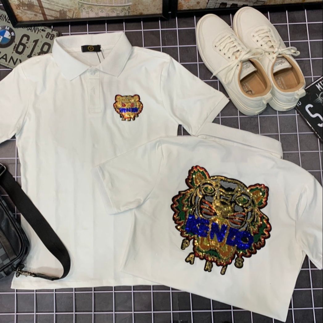 Áo thun nam cổ trụ Polo đính đá Kim Sa tay ngắn, chất liệu cotton mềm mịn thời trang cao cấp Shop TH-FASHION - 012