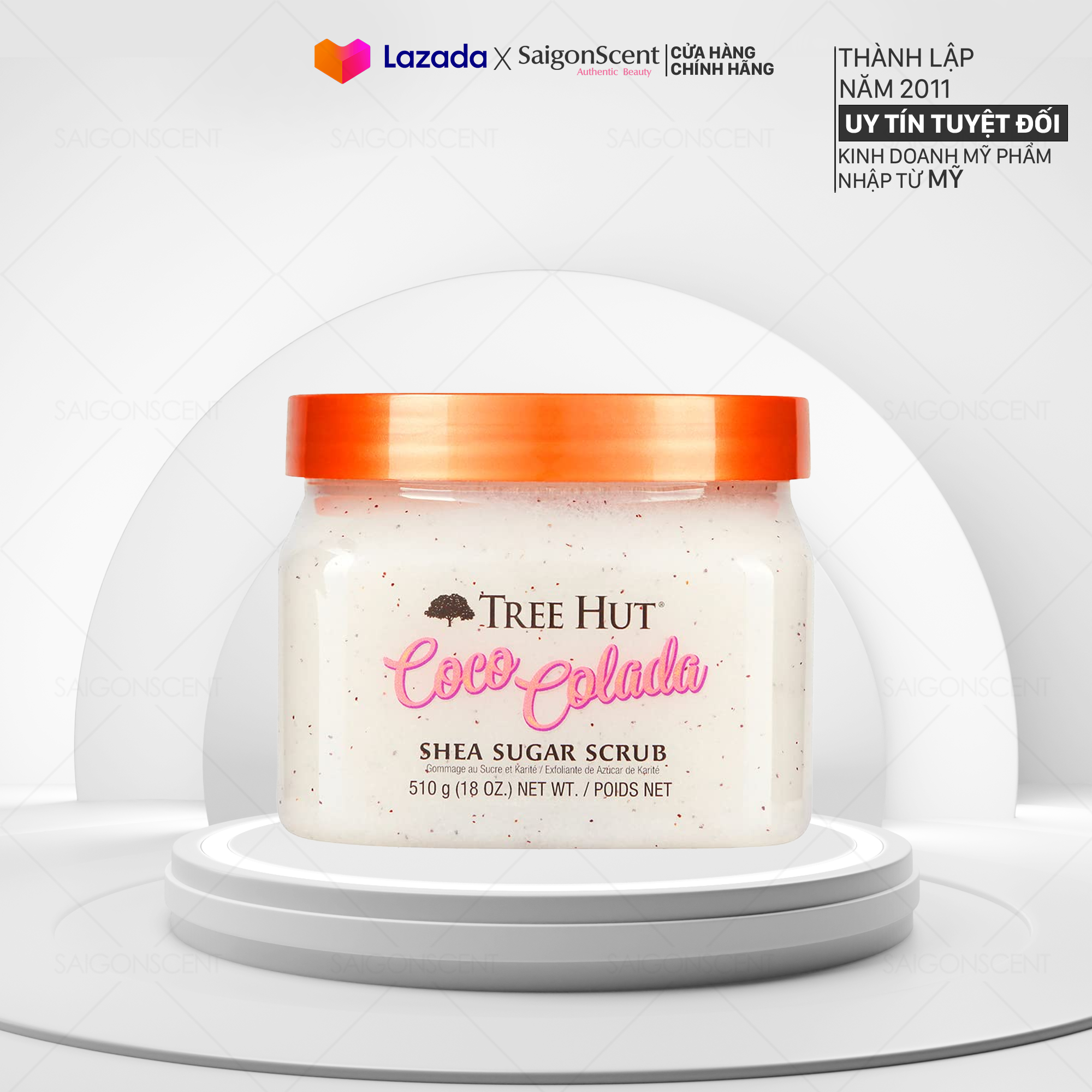[SaigonScent] Tẩy tế bào chết cơ thể Tree Hut Sugar Body Scrub COCO COLADA 510g