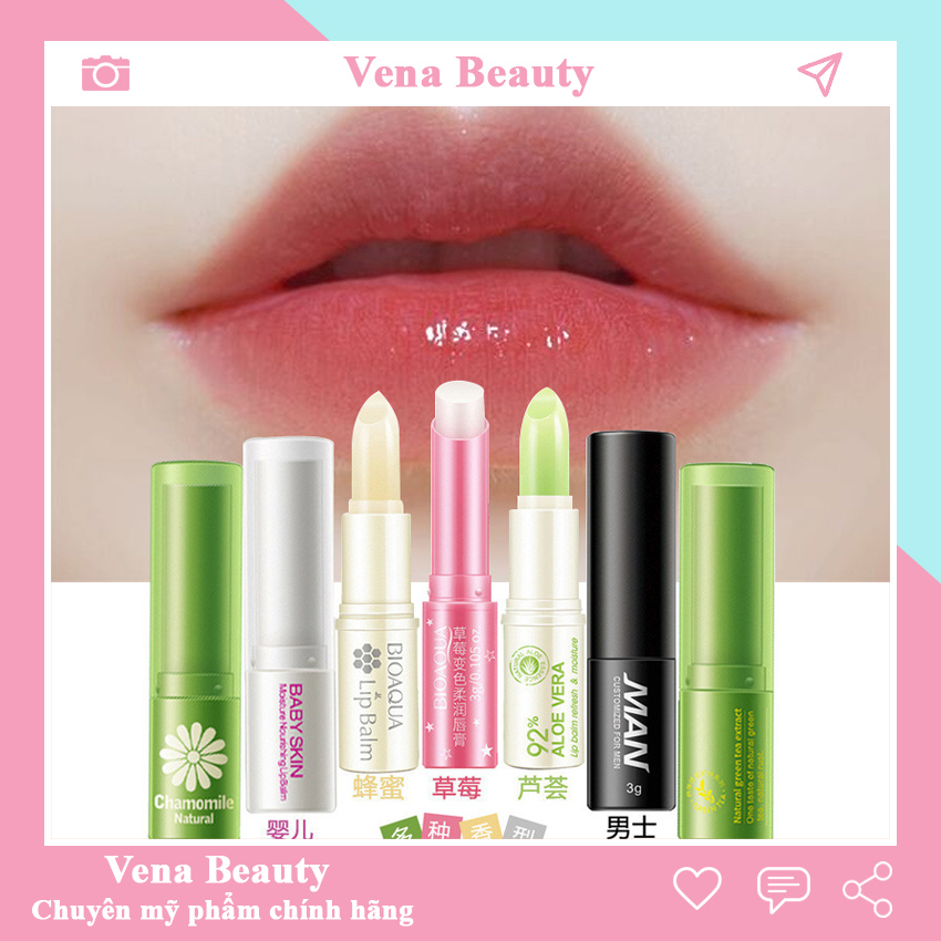 Son dưỡng môi giá rẻ lì dành cho học sinh cao cấp One Spring Natural Bioaqua Vena Beauty