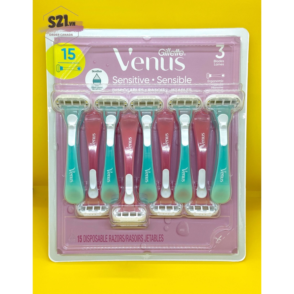 Dao Cạo Nữ Dùng Một Lần Gillete Venus Sensitive Disposable 3 Lưỡi Dao