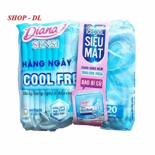 Combo 06 gói băng vệ sinh hàng ngày Diana Sensi cool fresh (1 gói - 20 miếng)