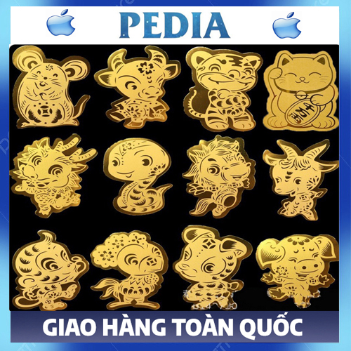 Miếng dán 12 con giáp để ví, dán điện thoại, trang trí