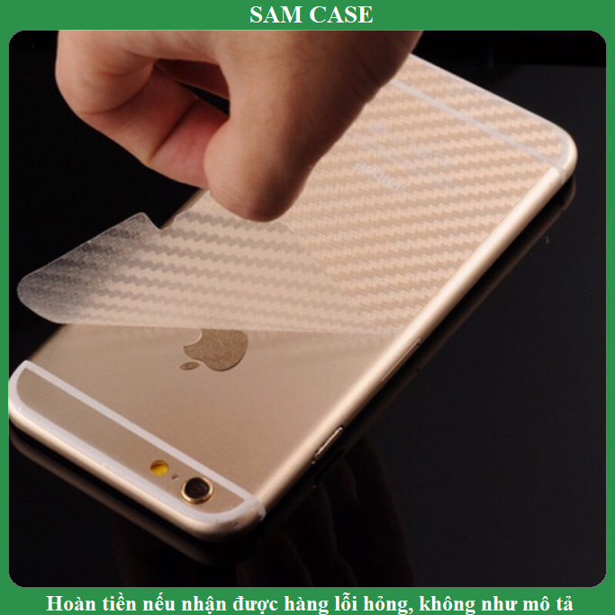 Miếng dán mặt lưng Carbon dành cho iphone 6/6s/7/8/x/xs/xsm/11/11promax- Sam case