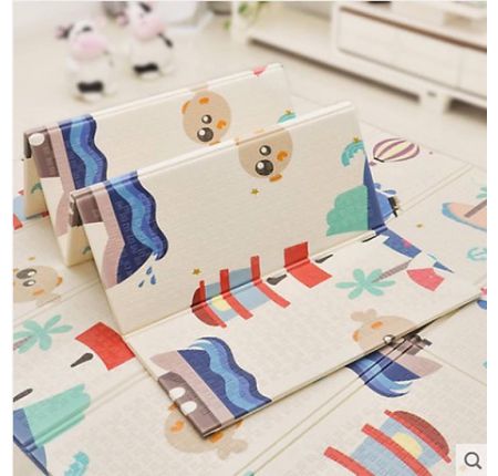 Thảm trải sàn xốp XPE 2 mặt phủ Silicone Hàn Quốc mẫu đẹp chống thấm tuyệt đối, chống ngã, cho bé tập bò kèm túi 1m8- 2m