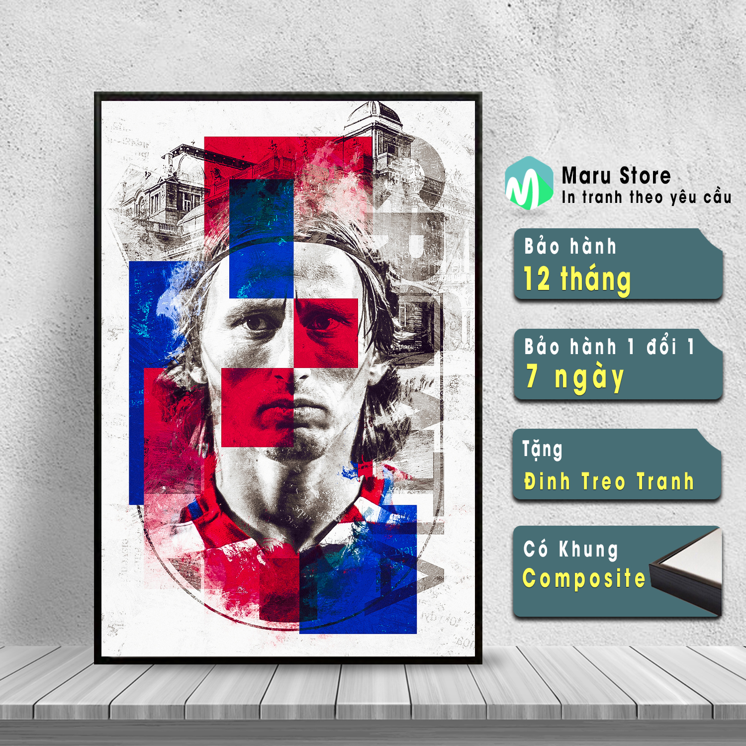 Tranh Cầu Thủ Bóng Đá Luka Modric Tranh Canvas Treo Tường