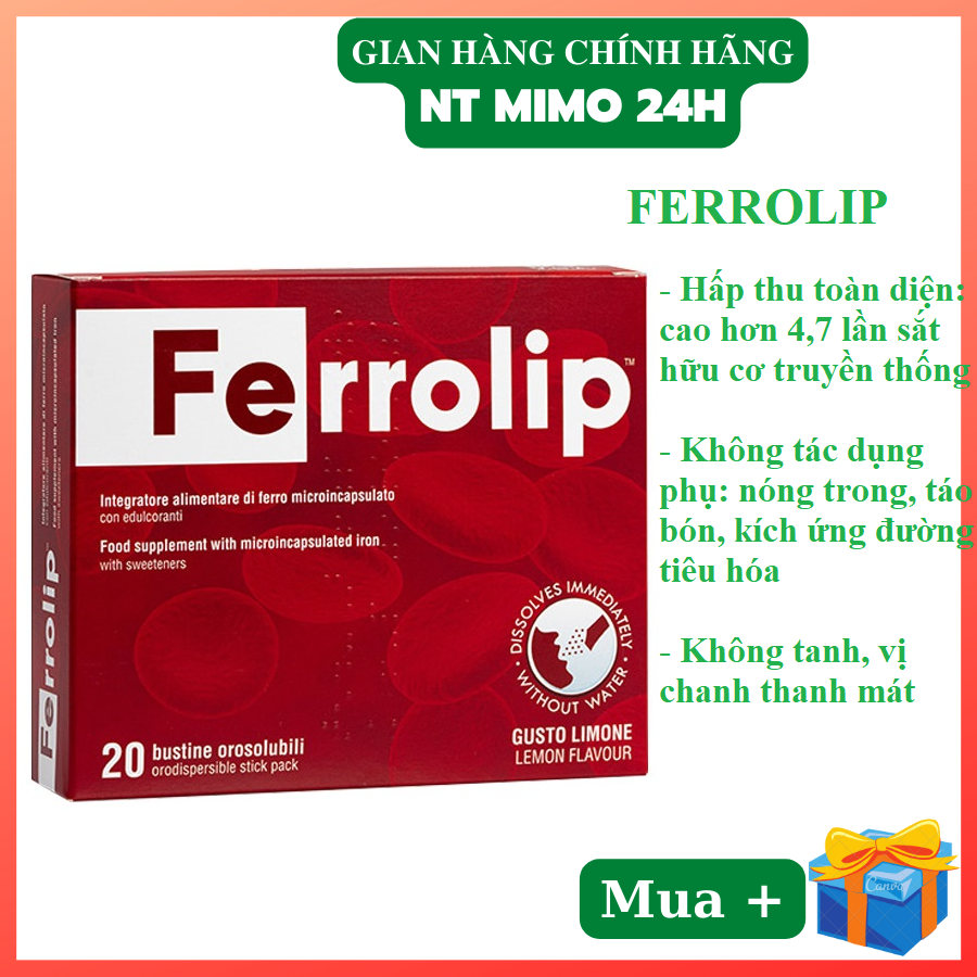 Sắt sinh học Ferrolip liposome bổ sung sắt cho mẹ bầu người thiếu máu thiếu sắt