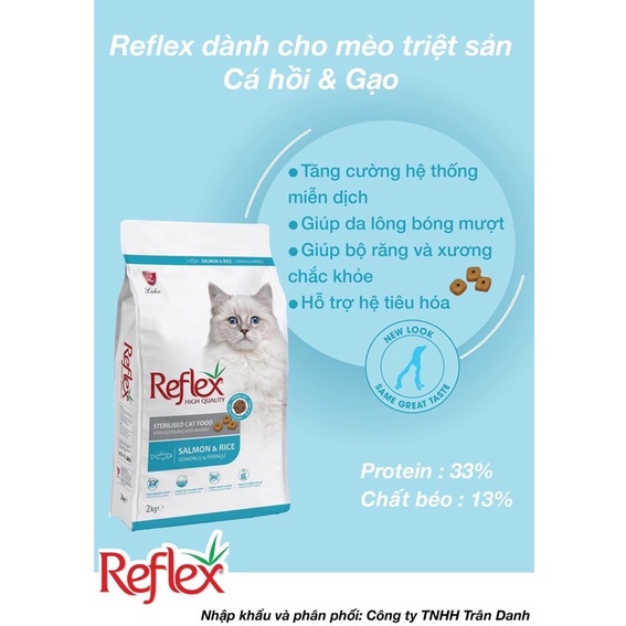 "hoàn tiền đến 10%" hạt reflex sterilised cho mèo triệt sản túi 2kg