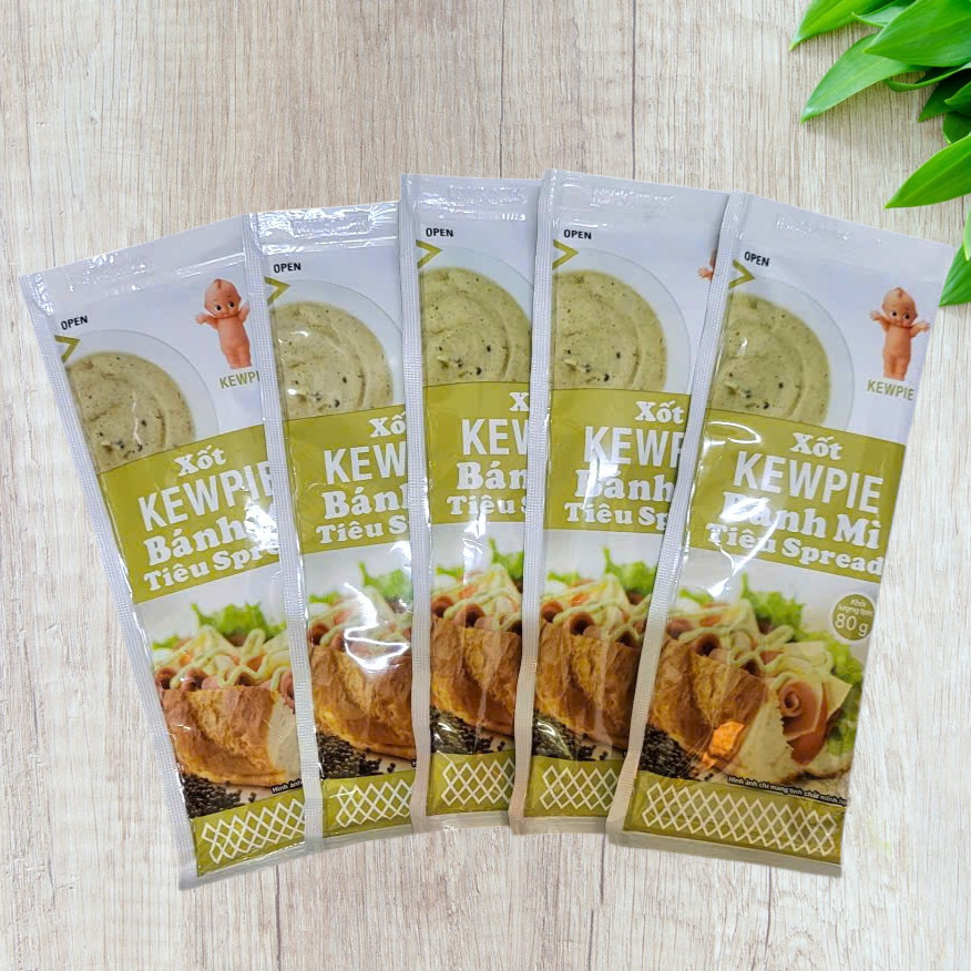 [SET 5 gói NÂU 80gr] XỐT BÁNH MÌ TIÊU KEWPIE Pepper Mayonnaise Spread