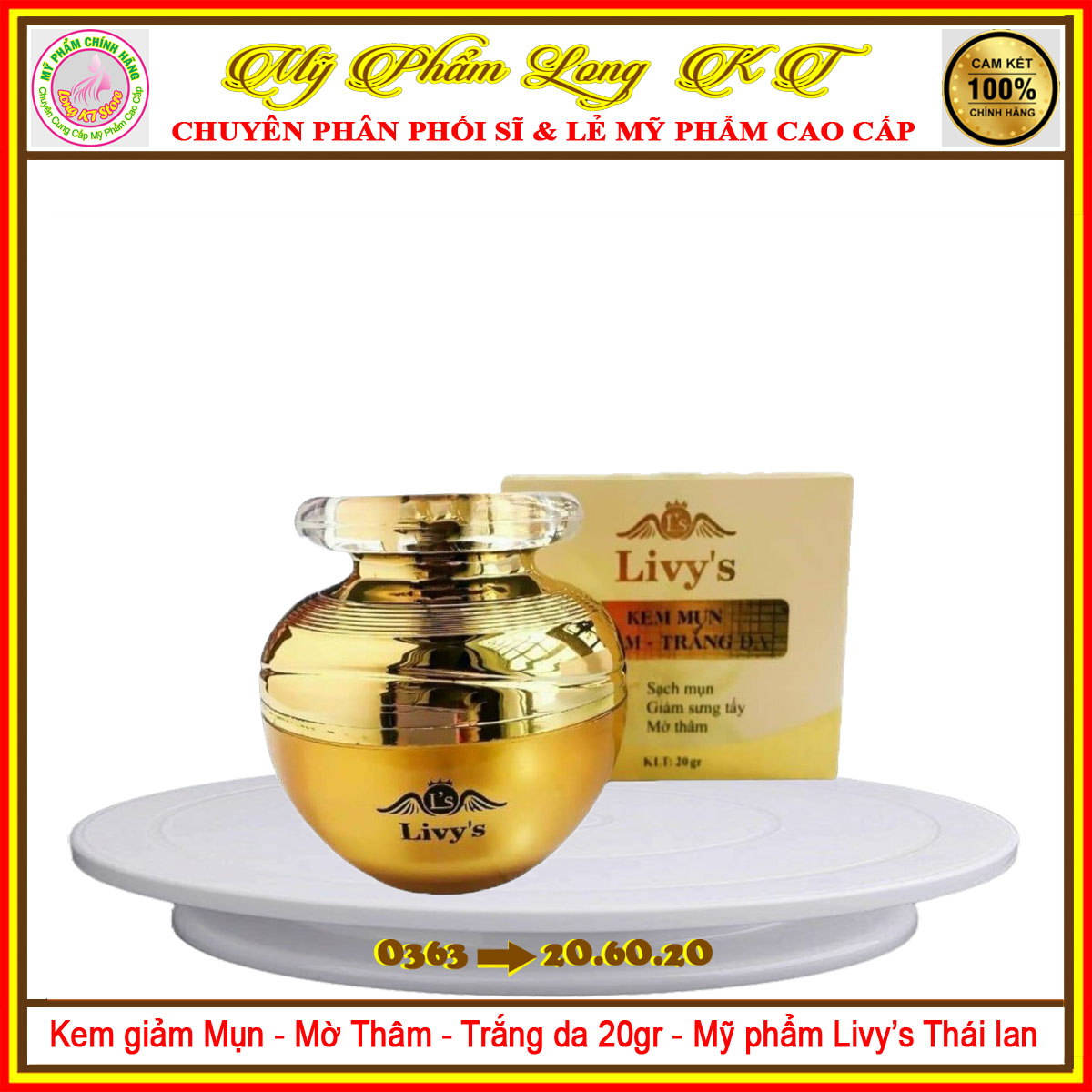 Kem Face Livy's Vàng Kem Face Livy Vàng Khử Mụn , Thâm, Trắng Da 20g